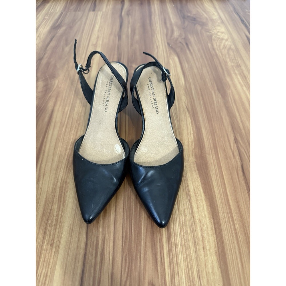 Christian Siriano Black Pointed Toe Kitten Heels Size 7.5 Business Office